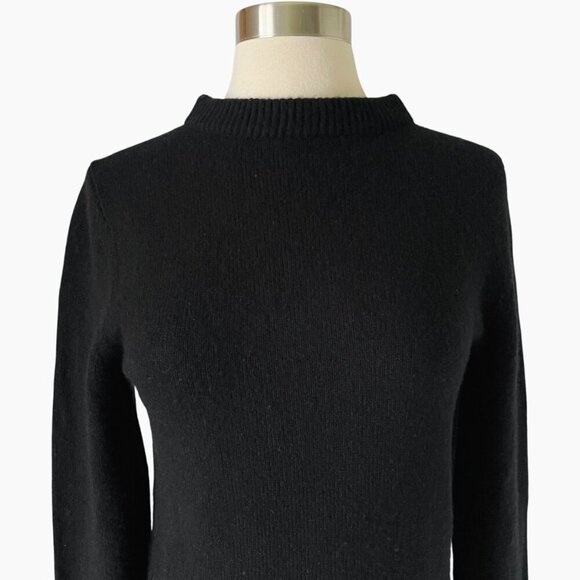 Vince Drop Shoulder Mock Neck Cashmere Sweater Black XXS - Picture 3 of 8